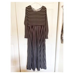 Black striped Maxi dress